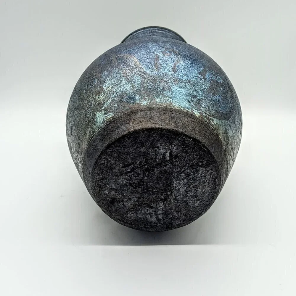 Artisan Signed Raku Pottery Vase